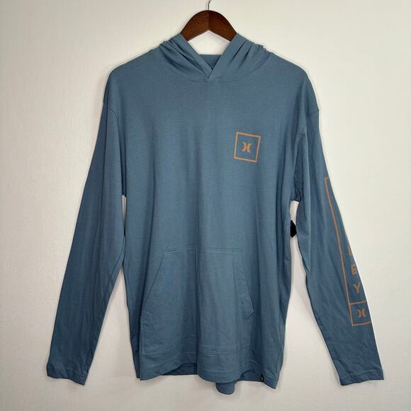 NWT Hurley Blue Sweatshirt Hoodie with Orange Details - Picture 1 of 10